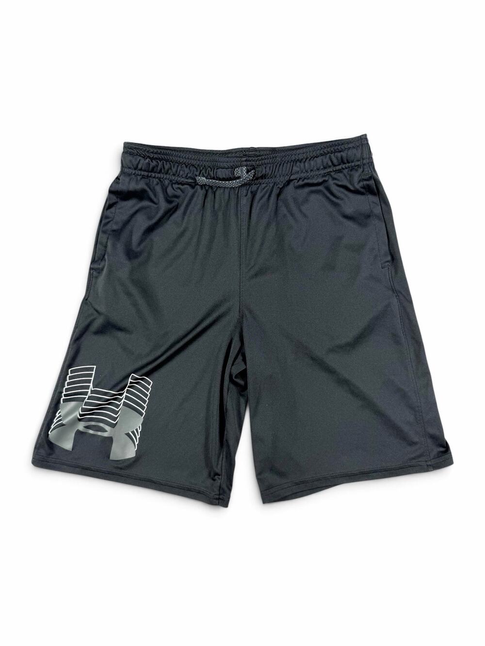 Under Armour HeatGear Big Logo Athletic Shorts Black Youth XL 18-20